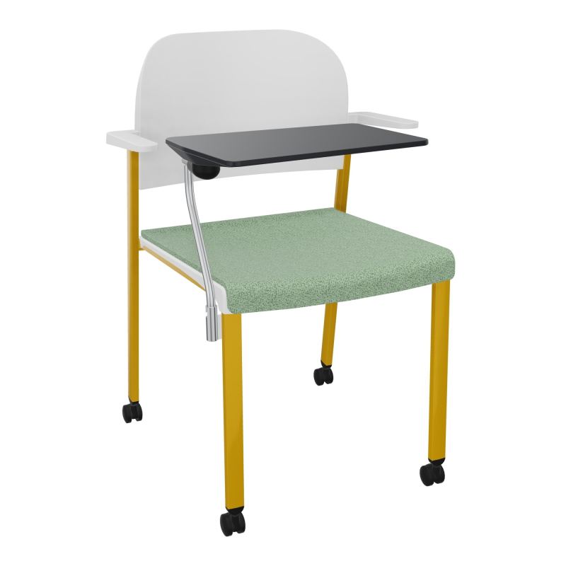 ROMY CHAISE 4P ROULT ASSISE TISSU DOSSIER POLYPRO AVEC ACCOUDOIRS+TABLETTE NOIRE E7 SX PT