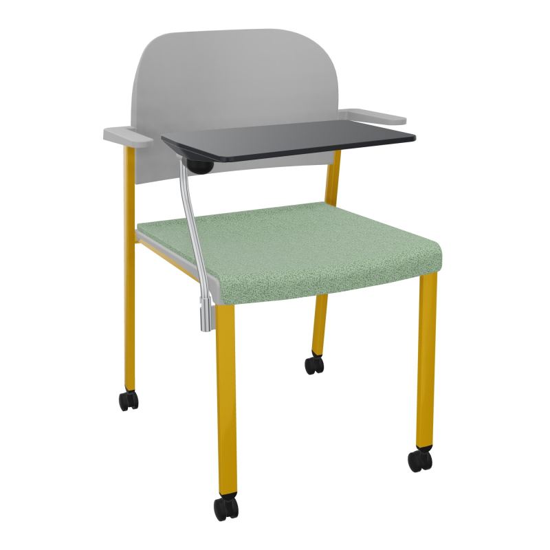 ROMY CHAISE 4P ROULT ASSISE TISSU DOSSIER POLYPRO AVEC ACCOUDOIRS+TABLETTE NOIRE E7 SX PX