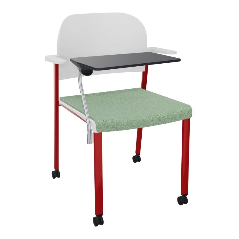 ROMY CHAISE 4P ROULT ASSISE TISSU DOSSIER POLYPRO AVEC ACCOUDOIRS+TABLETTE NOIRE E7 ZY PT
