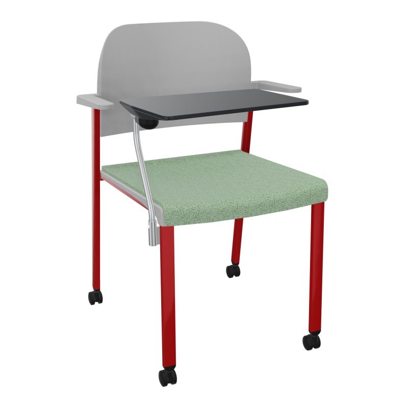 ROMY CHAISE 4P ROULT ASSISE TISSU DOSSIER POLYPRO AVEC ACCOUDOIRS+TABLETTE NOIRE E7 ZY PX