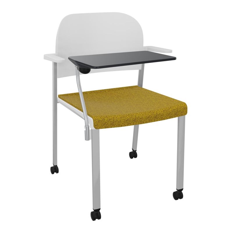 ROMY CHAISE 4P ROULT ASSISE TISSU DOSSIER POLYPRO AVEC ACCOUDOIRS+TABLETTE NOIRE E9 SB PT