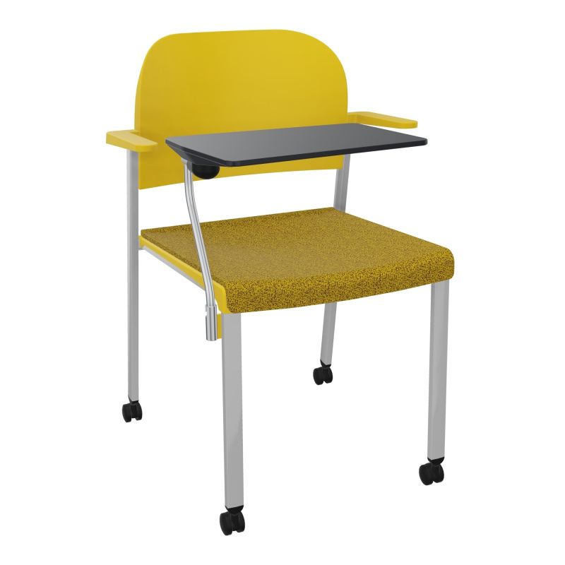 ROMY CHAISE 4P ROULT ASSISE TISSU DOSSIER POLYPRO AVEC ACCOUDOIRS+TABLETTE NOIRE E9 SB PW