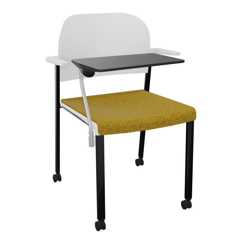 ROMY CHAISE 4P ROULT ASSISE TISSU DOSSIER POLYPRO AVEC ACCOUDOIRS+TABLETTE NOIRE E9 SG PT