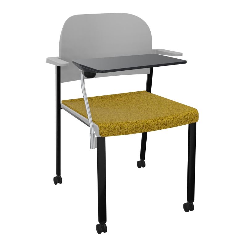 ROMY CHAISE 4P ROULT ASSISE TISSU DOSSIER POLYPRO AVEC ACCOUDOIRS+TABLETTE NOIRE E9 SG PX