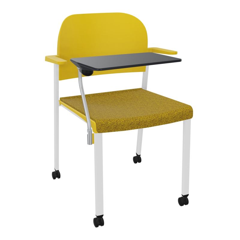 ROMY CHAISE 4P ROULT ASSISE TISSU DOSSIER POLYPRO AVEC ACCOUDOIRS+TABLETTE NOIRE E9 SP PW