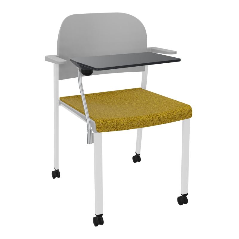 ROMY CHAISE 4P ROULT ASSISE TISSU DOSSIER POLYPRO AVEC ACCOUDOIRS+TABLETTE NOIRE E9 SP PX