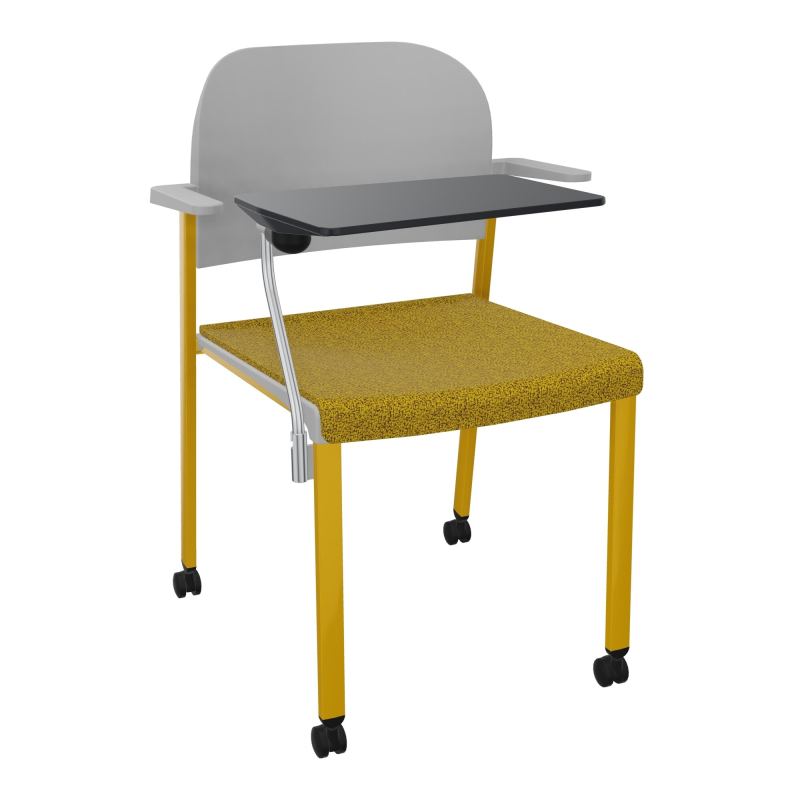ROMY CHAISE 4P ROULT ASSISE TISSU DOSSIER POLYPRO AVEC ACCOUDOIRS+TABLETTE NOIRE E9 SX PX