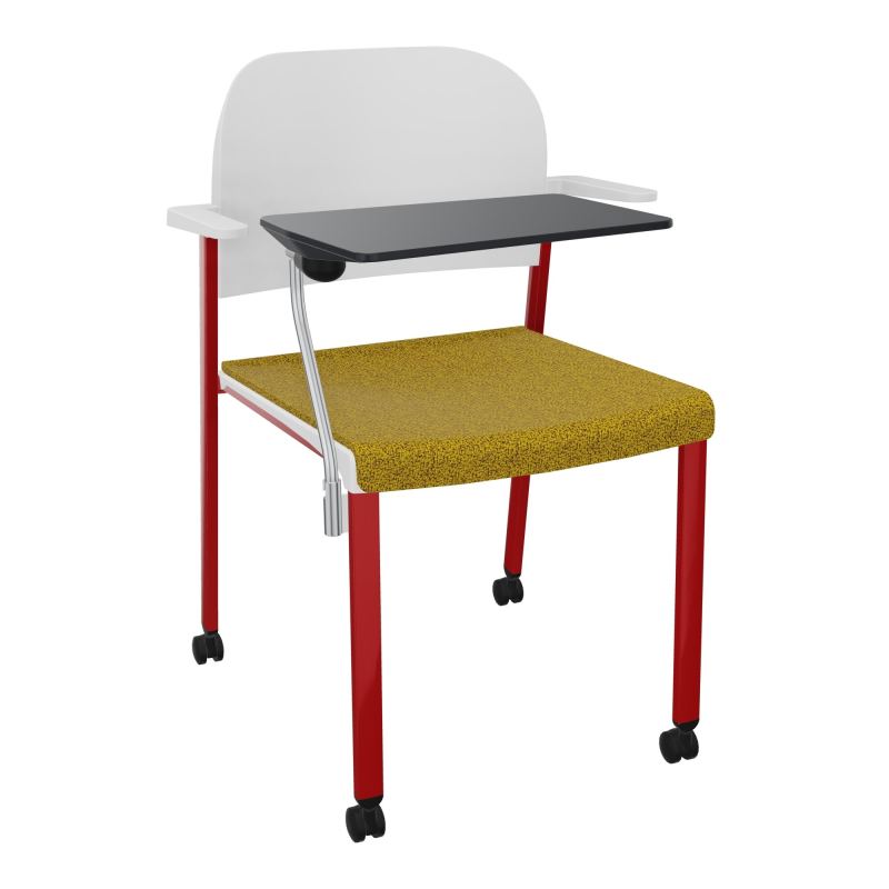 ROMY CHAISE 4P ROULT ASSISE TISSU DOSSIER POLYPRO AVEC ACCOUDOIRS+TABLETTE NOIRE E9 ZY PT