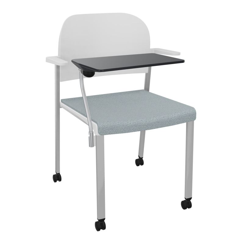 ROMY CHAISE 4P ROULT ASSISE TISSU DOSSIER POLYPRO AVEC ACCOUDOIRS+TABLETTE NOIRE  KD SB P