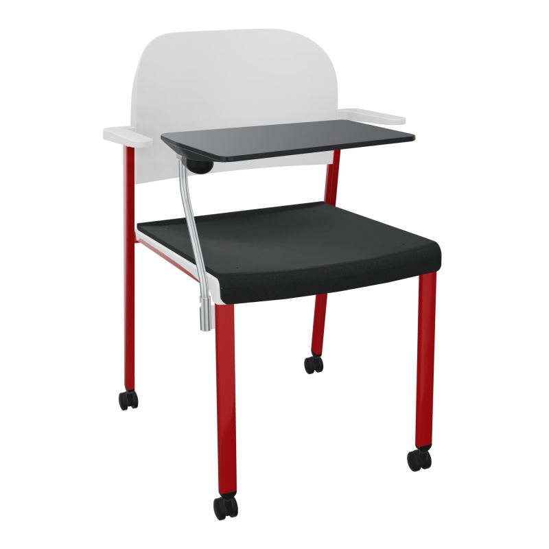 ROMY CHAISE 4P ROULT ASSISE TISSU DOSSIER POLYPRO AVEC ACCOUDOIRS+TABLETTE NOIRE  KE ZY P