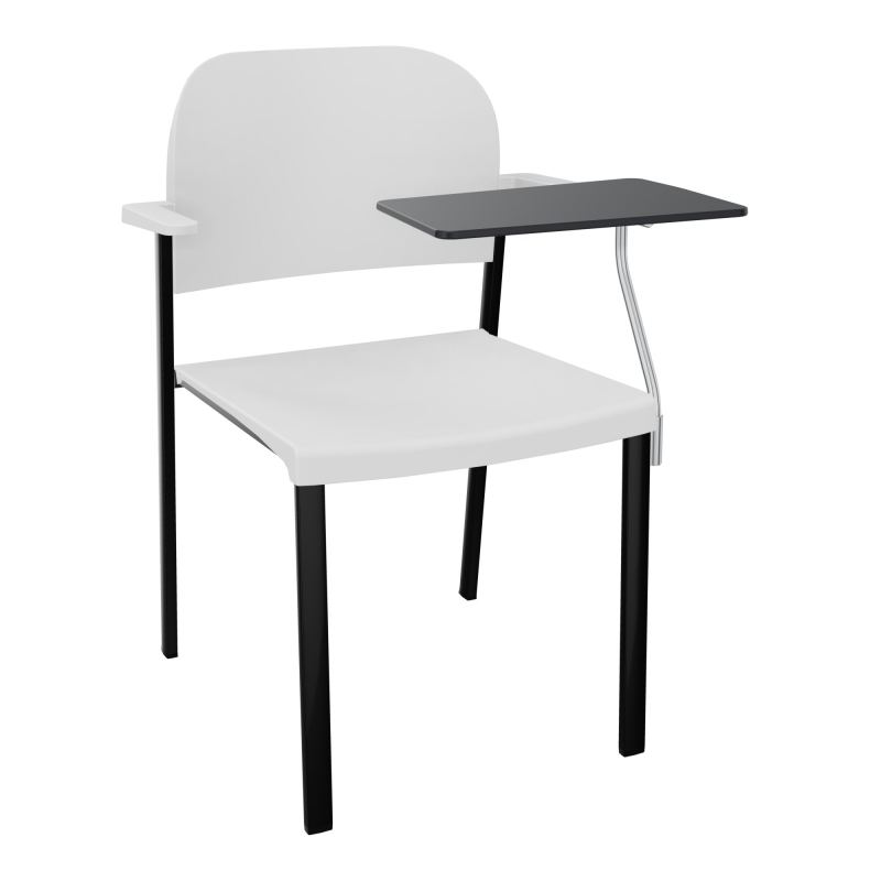 ROMY CHAISE 4P FIXES ASSISE/DOSSIER POLYPRO AVEC ACCOUDOIRS+TABLETTE NOIRE  A GAUCHE  PT