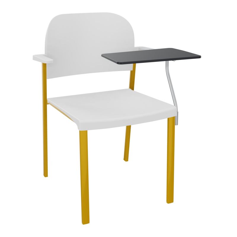 ROMY CHAISE 4P FIXES ASSISE/DOSSIER POLYPRO AVEC ACCOUDOIRS+TABLETTE NOIRE  A GAUCHE  PT