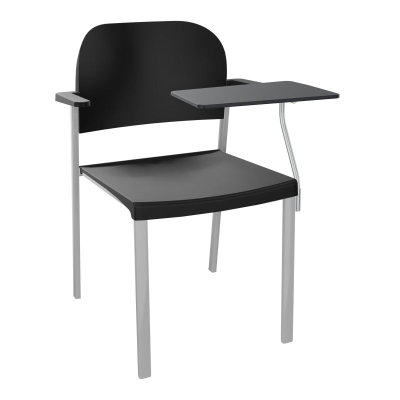 ROMY CHAISE 4P FIXES ASSISE/DOSSIER POLYPRO AVEC ACCOUDOIRS+TABLETTE NOIRE  A GAUCHE  PU