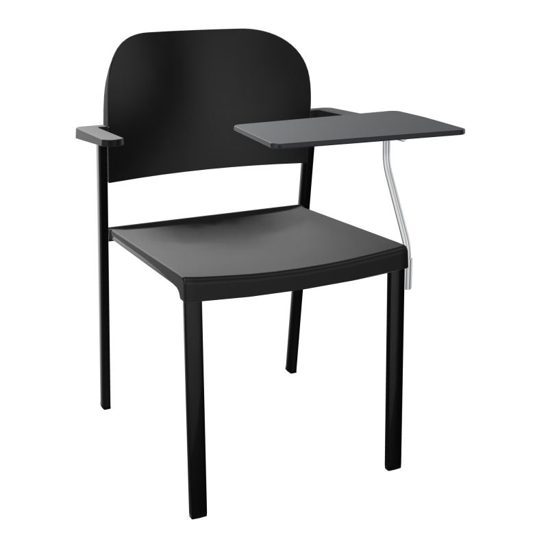 ROMY CHAISE 4P FIXES ASSISE/DOSSIER POLYPRO AVEC ACCOUDOIRS+TABLETTE NOIRE  A GAUCHE  PU