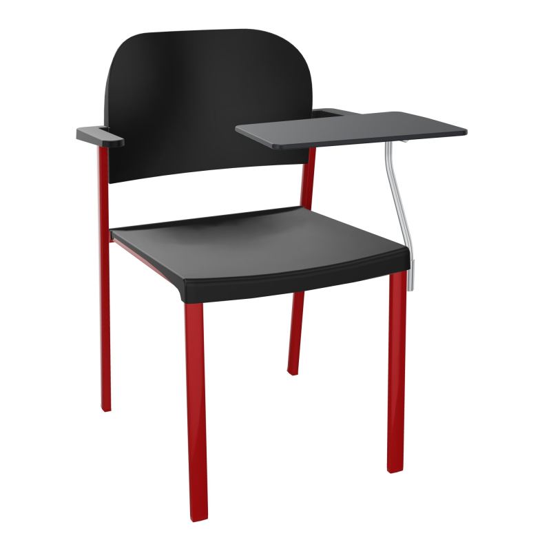 ROMY CHAISE 4P FIXES ASSISE/DOSSIER POLYPRO AVEC ACCOUDOIRS+TABLETTE NOIRE  A GAUCHE  PU