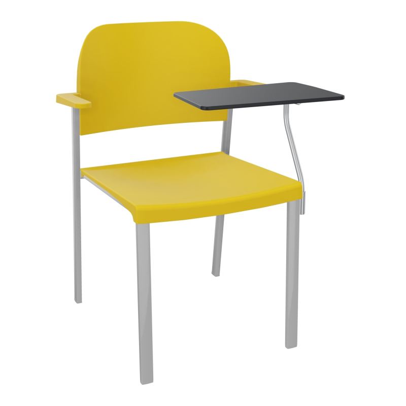 ROMY CHAISE 4P FIXES ASSISE/DOSSIER POLYPRO AVEC ACCOUDOIRS+TABLETTE NOIRE  A GAUCHE  PW