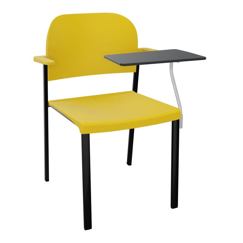 ROMY CHAISE 4P FIXES ASSISE/DOSSIER POLYPRO AVEC ACCOUDOIRS+TABLETTE NOIRE  A GAUCHE  PW