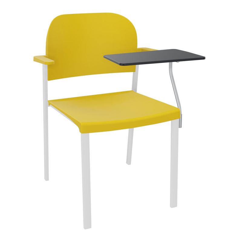 ROMY CHAISE 4P FIXES ASSISE/DOSSIER POLYPRO AVEC ACCOUDOIRS+TABLETTE NOIRE  A GAUCHE  PW