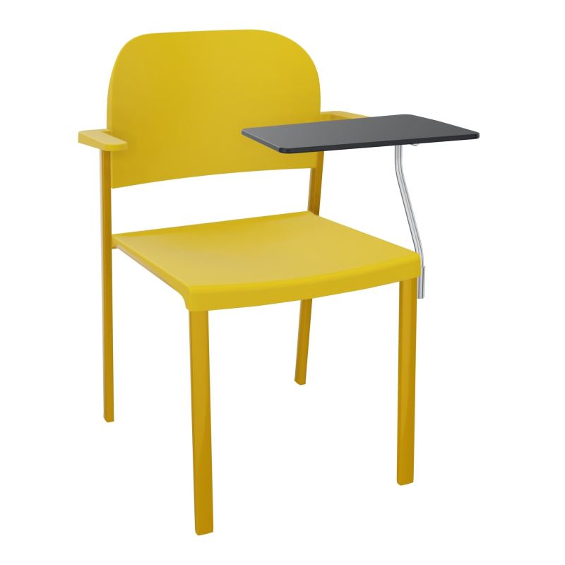 ROMY CHAISE 4P FIXES ASSISE/DOSSIER POLYPRO AVEC ACCOUDOIRS+TABLETTE NOIRE  A GAUCHE  PW
