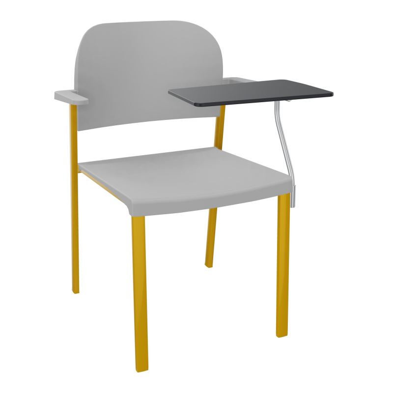 ROMY CHAISE 4P FIXES ASSISE/DOSSIER POLYPRO AVEC ACCOUDOIRS+TABLETTE NOIRE  A GAUCHE  PX