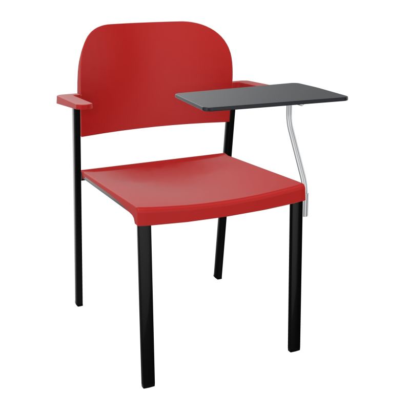 ROMY CHAISE 4P FIXES ASSISE/DOSSIER POLYPRO AVEC ACCOUDOIRS+TABLETTE NOIRE  A GAUCHE  PZ