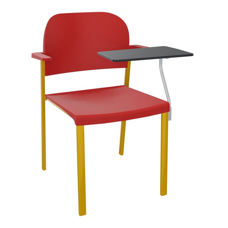 ROMY CHAISE 4P FIXES ASSISE/DOSSIER POLYPRO AVEC ACCOUDOIRS+TABLETTE NOIRE  A GAUCHE  PZ