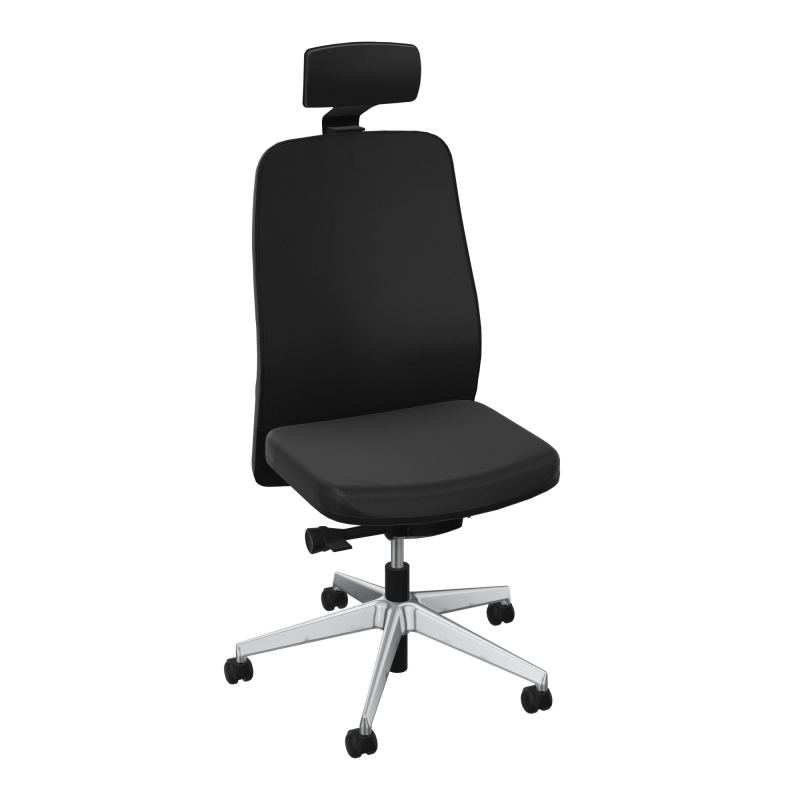 LEON SY LATERAL+TETIERE-DOS TISSU-COQUE ARRIERE NOIR-DUR FREIN HORS CHARGE 50 MM