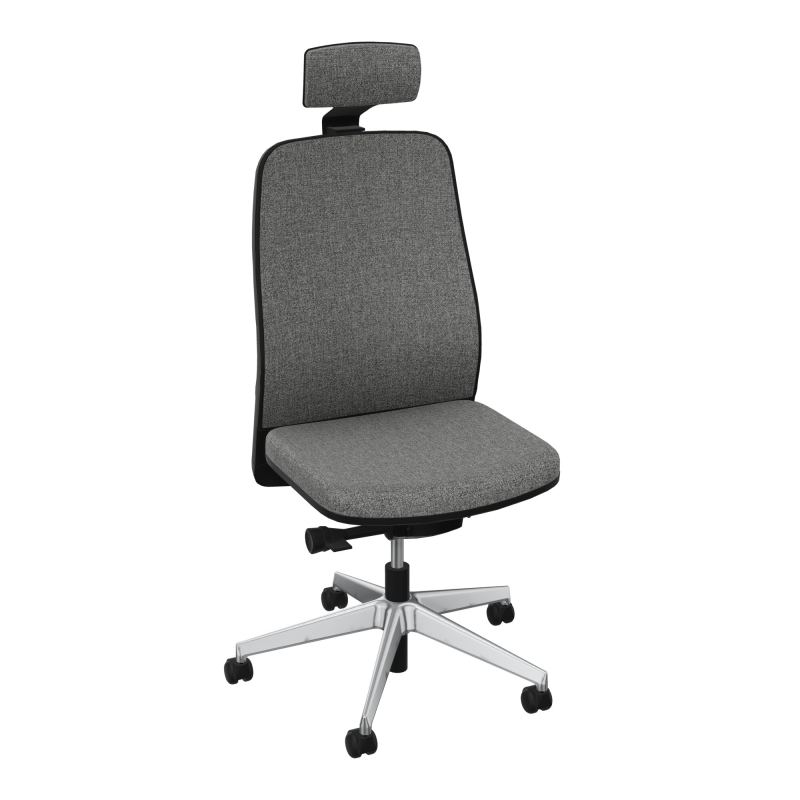 LEON SY LATERAL+TETIERE-DOS TISSU-COQUE ARRIERE NOIR-DUR FREIN HORS CHARGE 50 MM