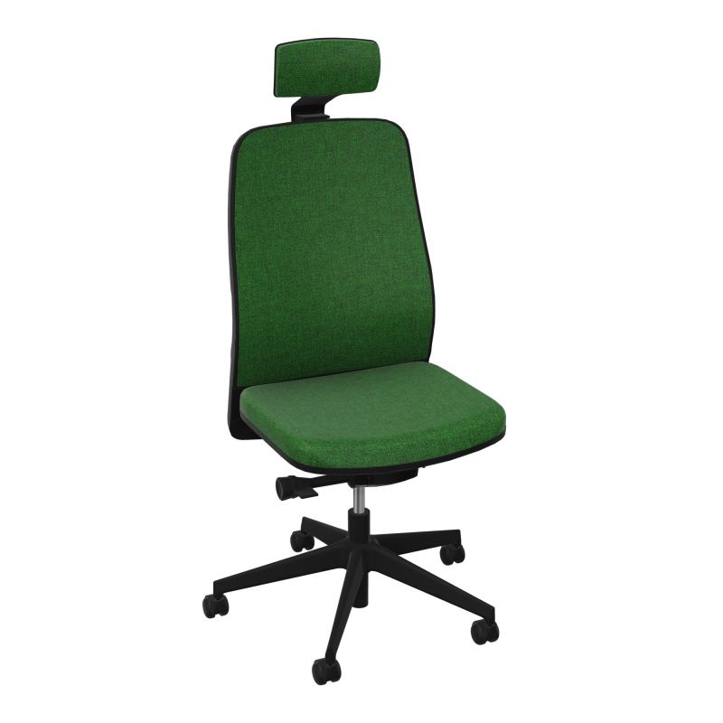 LEON SY LATERAL+TETIERE-DOS/ASS TISSU-CADRE NOIR-ROUL SPLE FREIN HORS CHARGE 50 MM