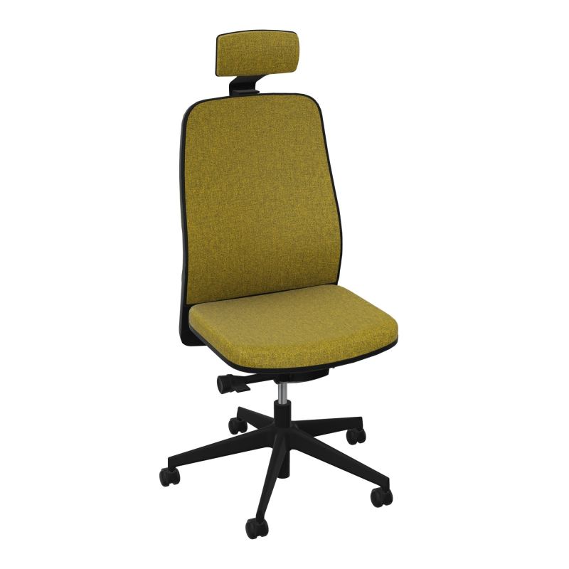 LEON SY LATERAL+TETIERE-DOS/ASS TISSU-CADRE NOIR-ROUL SPLE FREIN EN CHARGE 50 MM