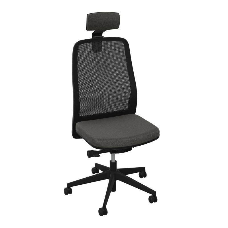 LEON SY LATERAL+TETIERE-DOS RESIL-CADRE NOIR-DUR FREIN HORS CHARGE 50 MM