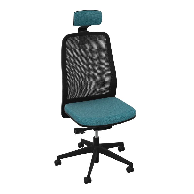 LEON SY LATERAL+TETIERE-DOS RESIL-CADRE NOIR-ROUL SPLE FREIN EN CHARGE 50 MM