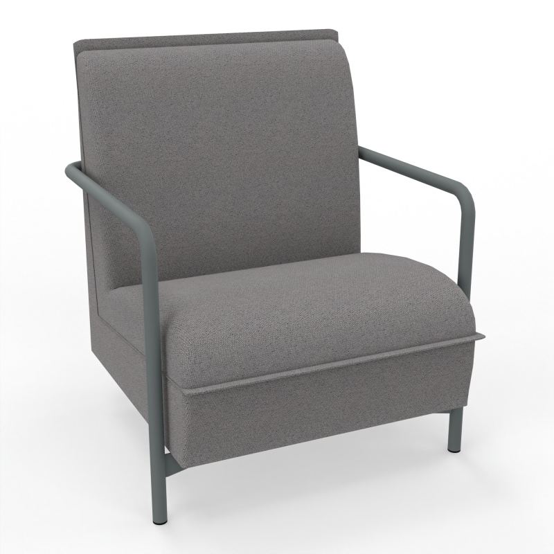 ASSISE LOUNGE 1 PLACE AVEC DOSSIER 4 PIEDS FIXES BN SU