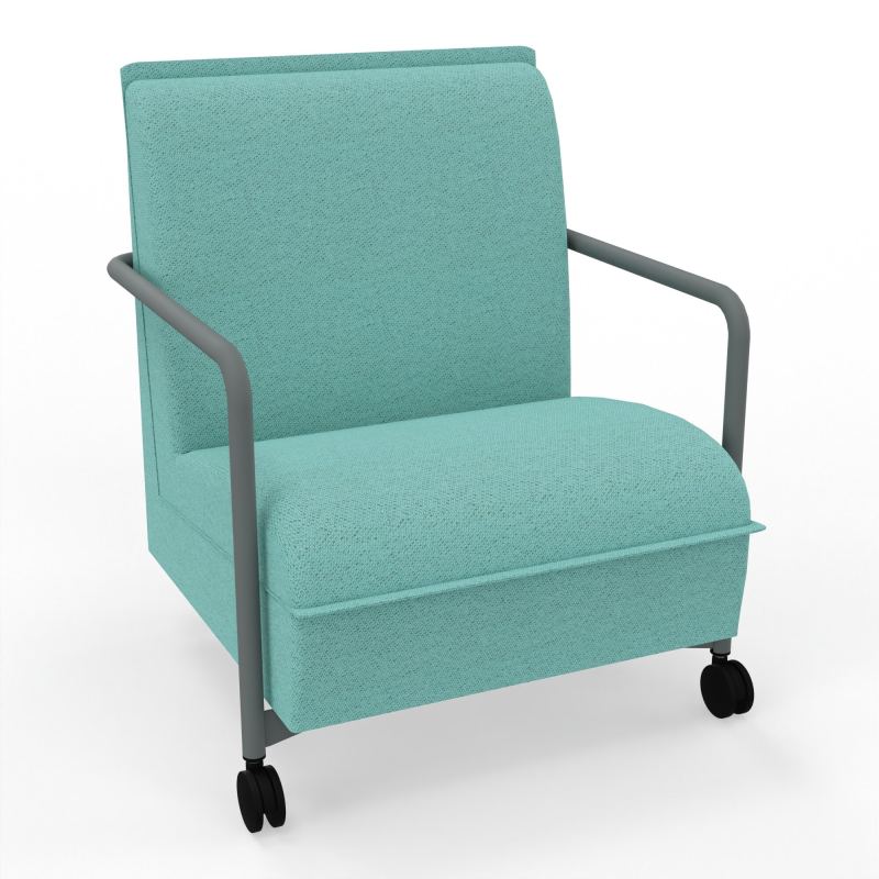 ASSISE LOUNGE MOBILE 1 PLACEAVEC DOSSIER 2 PIEDS FIXES 2 ROUES BG SU