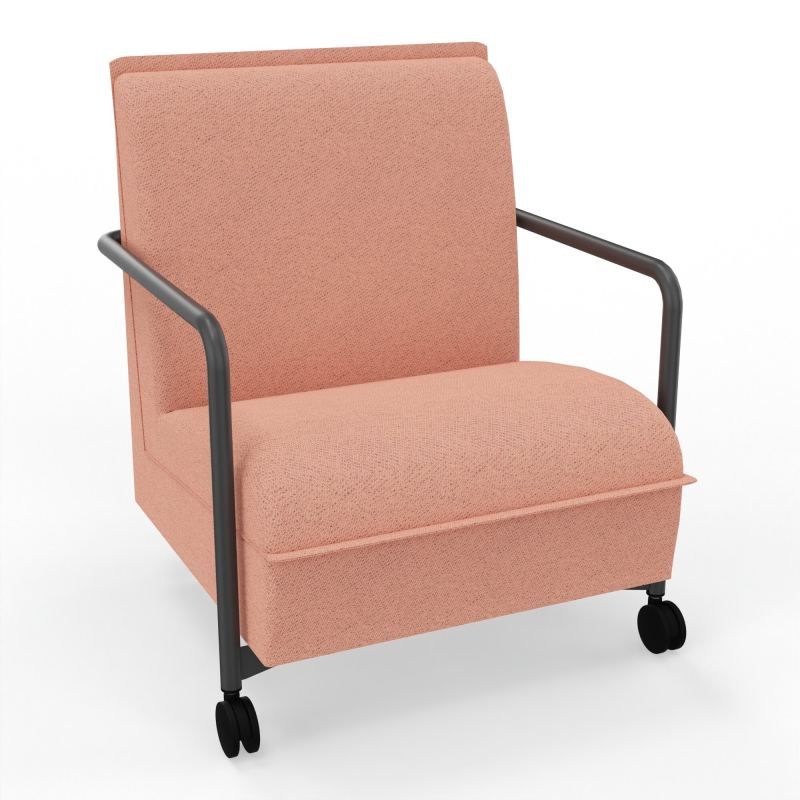 ASSISE LOUNGE MOBILE 1 PLACEAVEC DOSSIER 2 PIEDS FIXES 2 ROUES BL SC