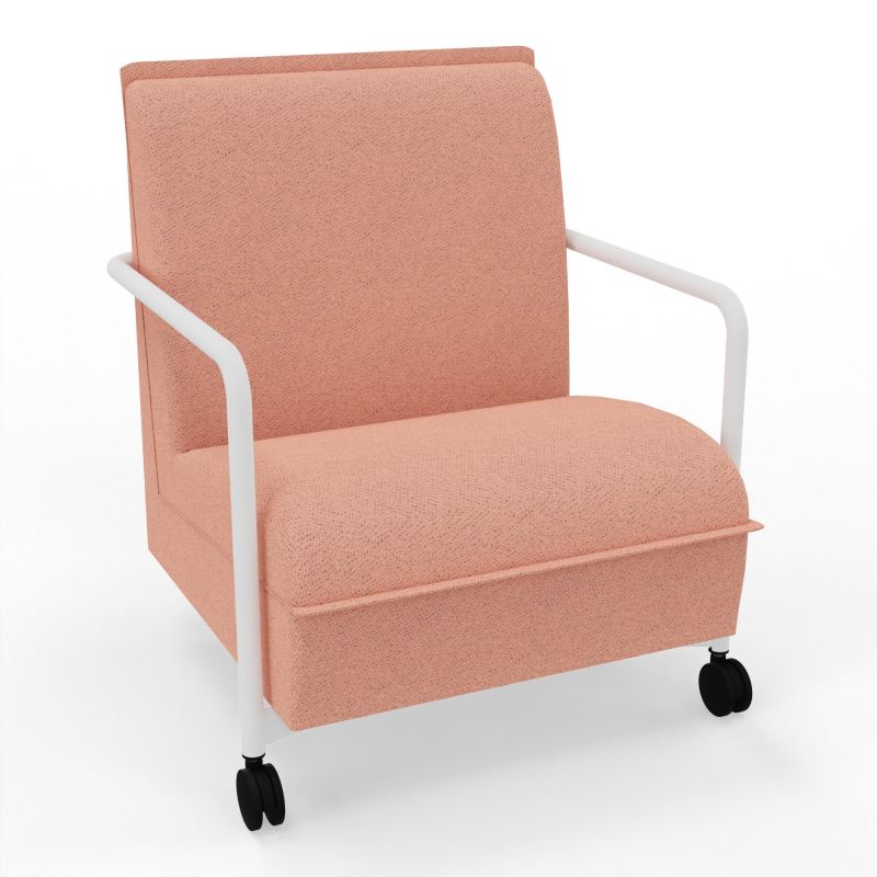 ASSISE LOUNGE MOBILE 1 PLACEAVEC DOSSIER 2 PIEDS FIXES 2 ROUES BL ZO
