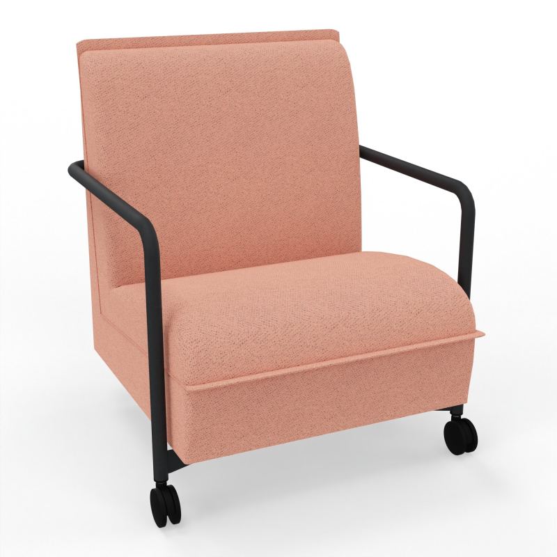 ASSISE LOUNGE MOBILE 1 PLACEAVEC DOSSIER 2 PIEDS FIXES 2 ROUES BL ZP