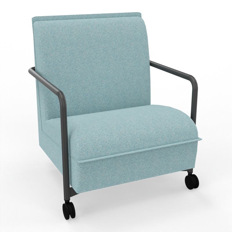 ASSISE LOUNGE MOBILE 1 PLACEAVEC DOSSIER 2 PIEDS FIXES 2 ROUES CJ SC