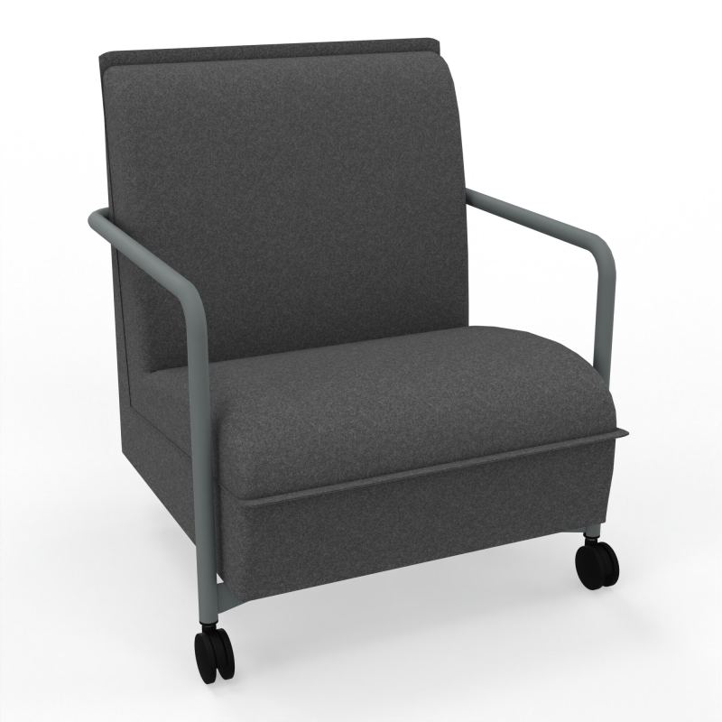 ASSISE LOUNGE MOBILE 1 PLACEAVEC DOSSIER 2 PIEDS FIXES 2 ROUES DB SU