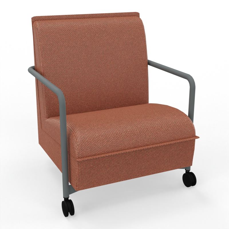 ASSISE LOUNGE MOBILE 1 PLACEAVEC DOSSIER 2 PIEDS FIXES 2 ROUES  T7 SU