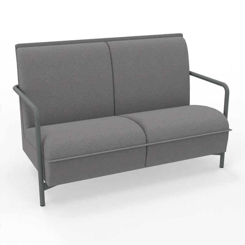 ASSISE LOUNGE 2 PLACES AVEC DOSSIER 4 PIEDS FIXES BN SU