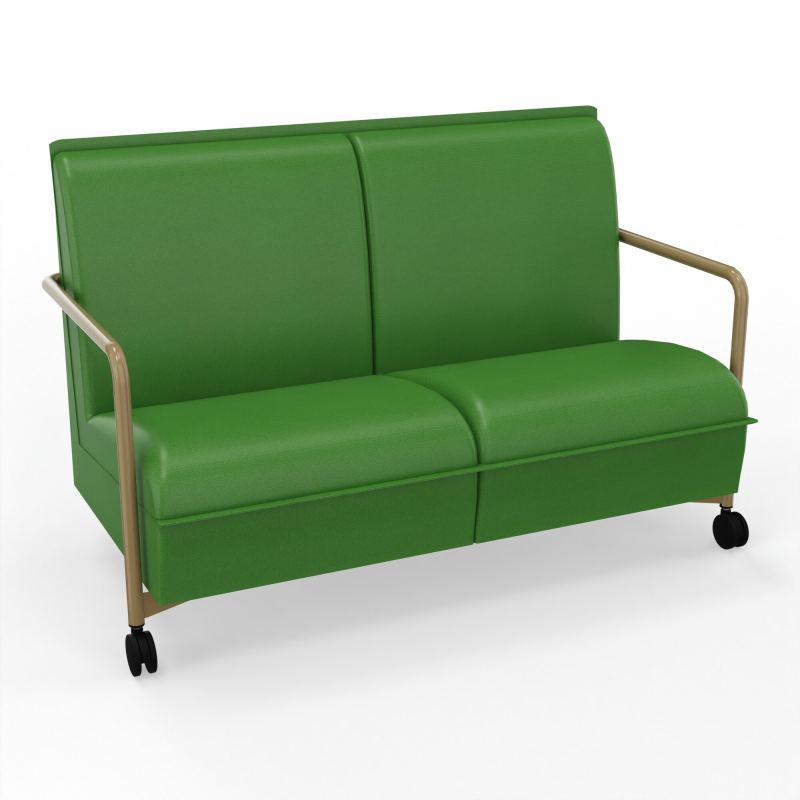 ASSISE LOUNGE MOBILE 2 PLACES AVEC DOSSIER 2 PIEDS FIXES 2 ROUES A1 Z3