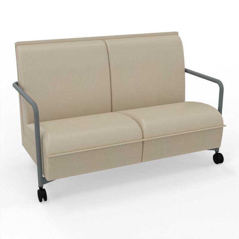 ASSISE LOUNGE MOBILE 2 PLACES AVEC DOSSIER 2 PIEDS FIXES 2 ROUES A2 SU