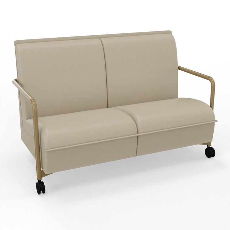 ASSISE LOUNGE MOBILE 2 PLACES AVEC DOSSIER 2 PIEDS FIXES 2 ROUES A2 Z3