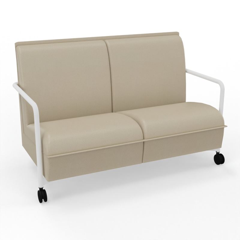 ASSISE LOUNGE MOBILE 2 PLACES AVEC DOSSIER 2 PIEDS FIXES 2 ROUES A2 ZO