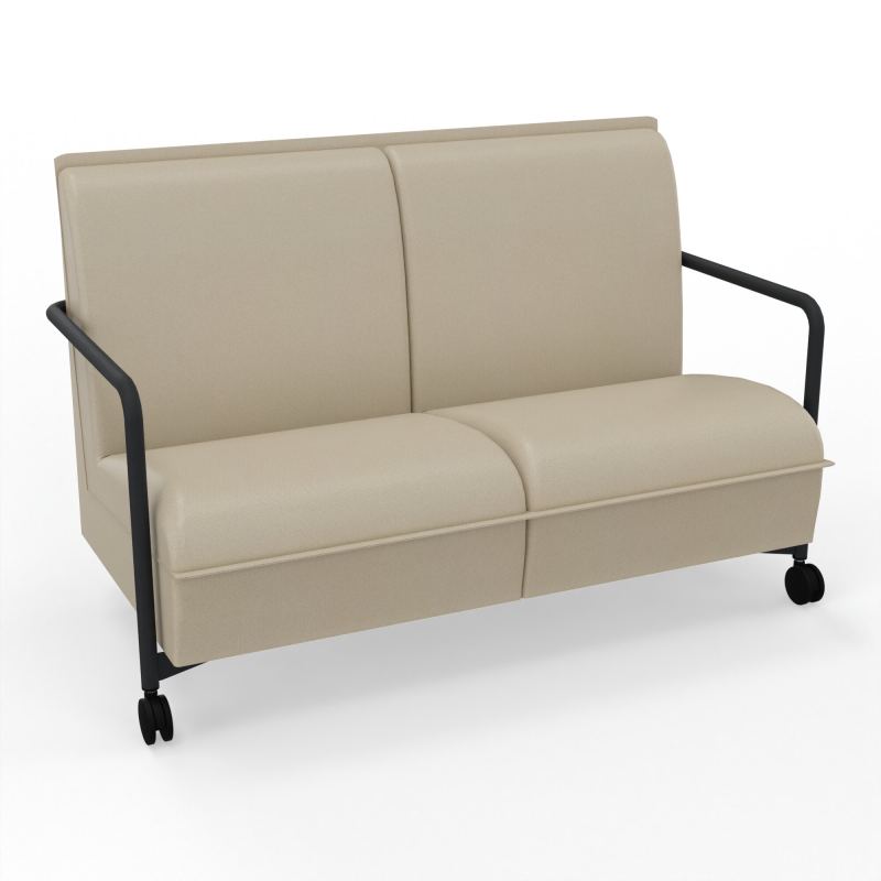 ASSISE LOUNGE MOBILE 2 PLACES AVEC DOSSIER 2 PIEDS FIXES 2 ROUES A2 ZP