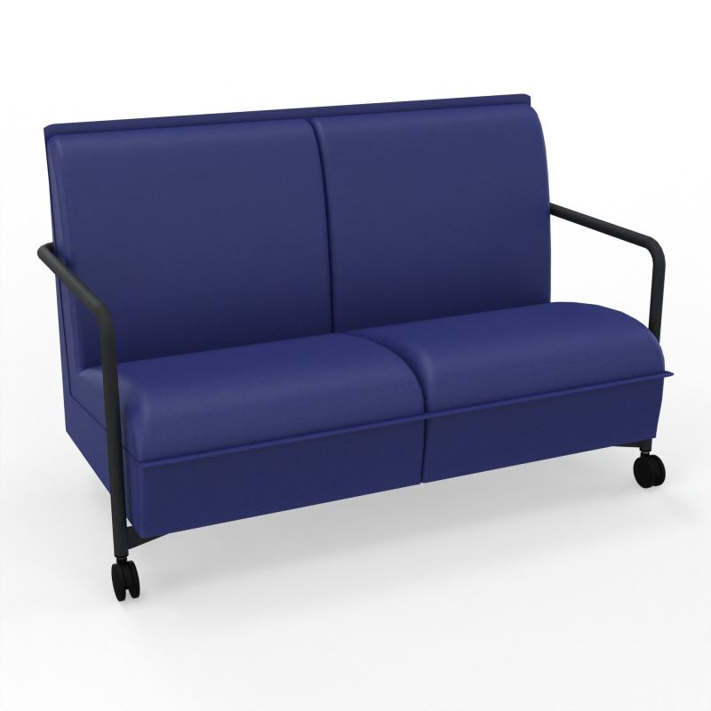 ASSISE LOUNGE MOBILE 2 PLACES AVEC DOSSIER 2 PIEDS FIXES 2 ROUES A3 ZP