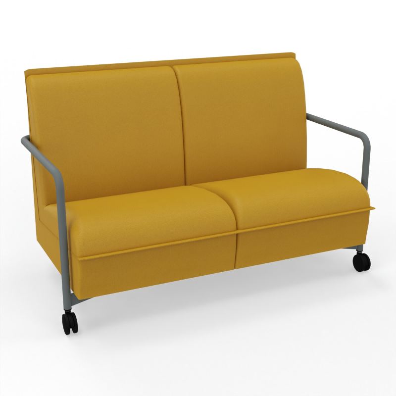 ASSISE LOUNGE MOBILE 2 PLACES AVEC DOSSIER 2 PIEDS FIXES 2 ROUES A5 SU