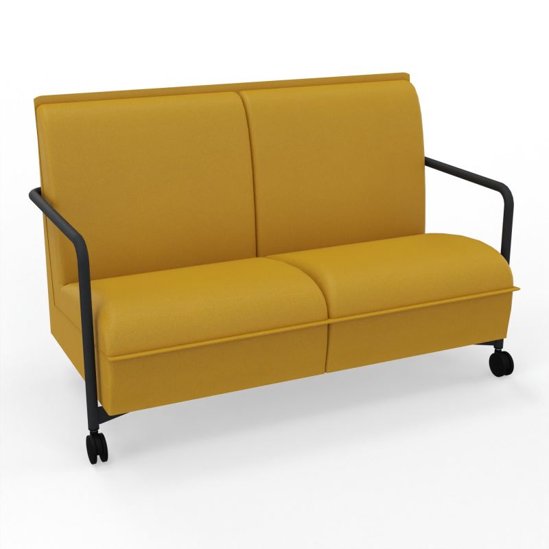 ASSISE LOUNGE MOBILE 2 PLACES AVEC DOSSIER 2 PIEDS FIXES 2 ROUES A5 ZP