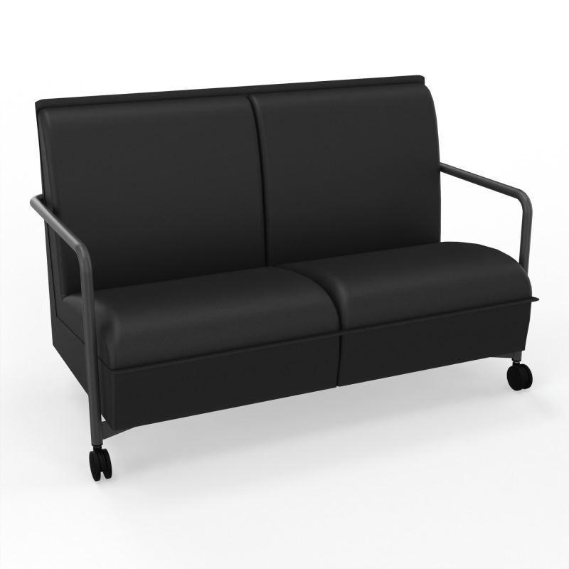 ASSISE LOUNGE MOBILE 2 PLACES AVEC DOSSIER 2 PIEDS FIXES 2 ROUES A6 SC